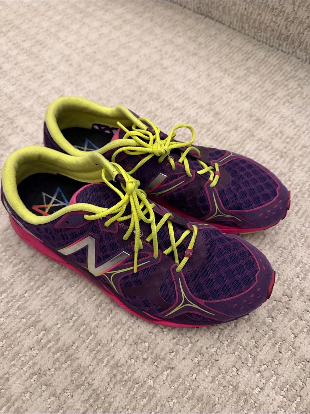 New Balance Women’s Purple with Neon Yellow & Pink Athletic Shoes